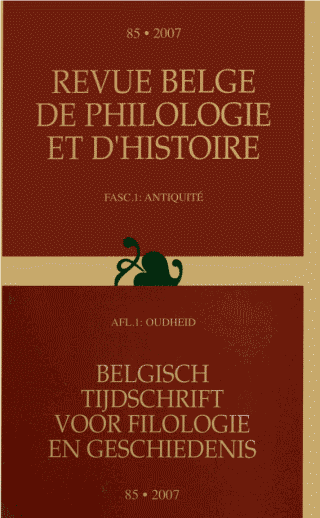 Revue Belge De Philologie Et D Histoire